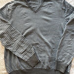 GAP Gray Blue Striped Men's Sweater Large